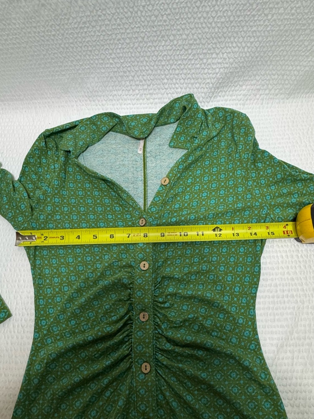 Free people Green Button-Front Long Sleeve Shirt Dress - Picture 6 of 10